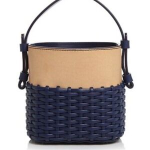 Nico Giani Adenia Small Navy Tan Bucket Bag Leather